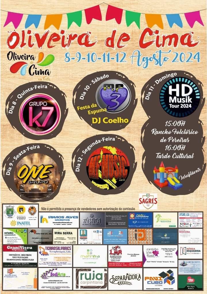 Cartaz Festas de Oliveira de Cima 2024 - Bodiosa