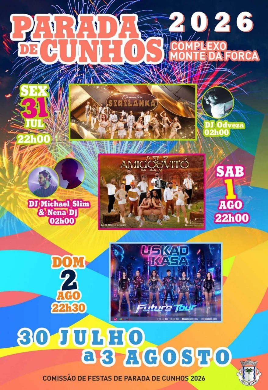 Cartaz Festas de Parada de Cunhos 2026 - Parada de Cunhos