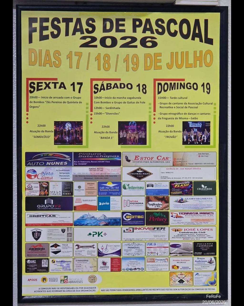 Cartaz Festas de Pascoal 2026 - Pascoal