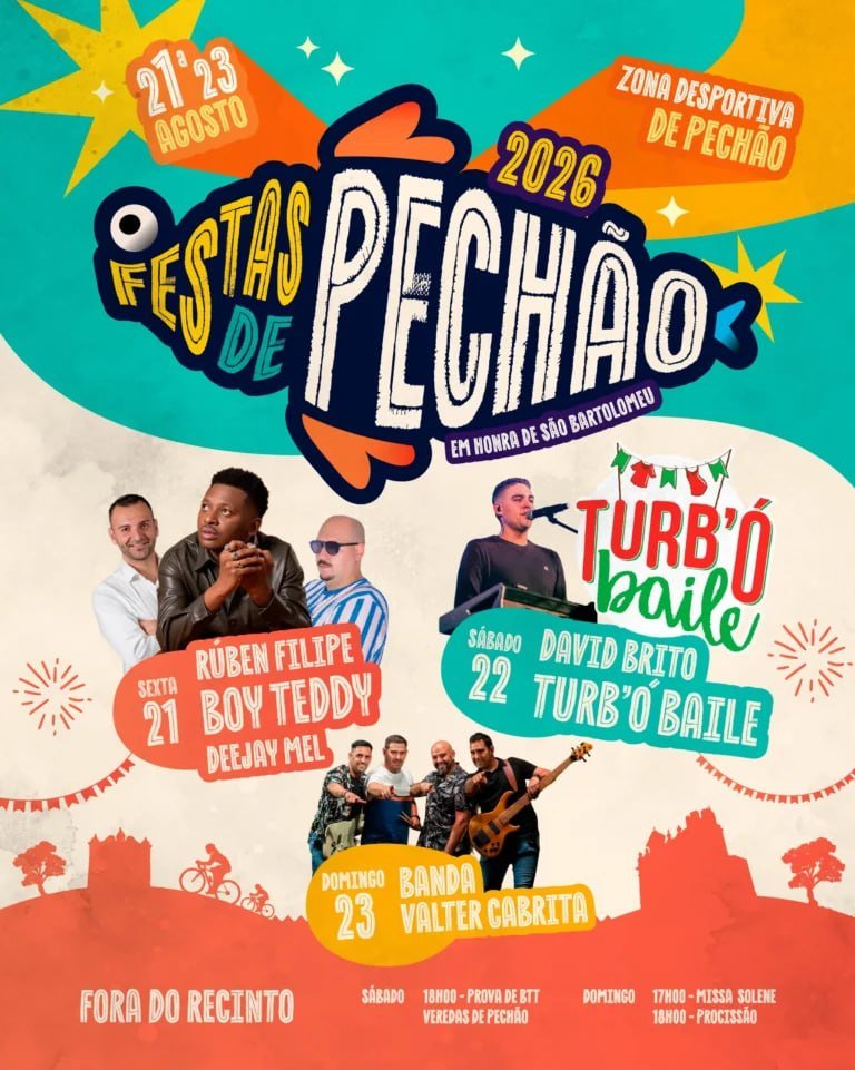 Cartaz Festas de Pechão 2026 - Pechão