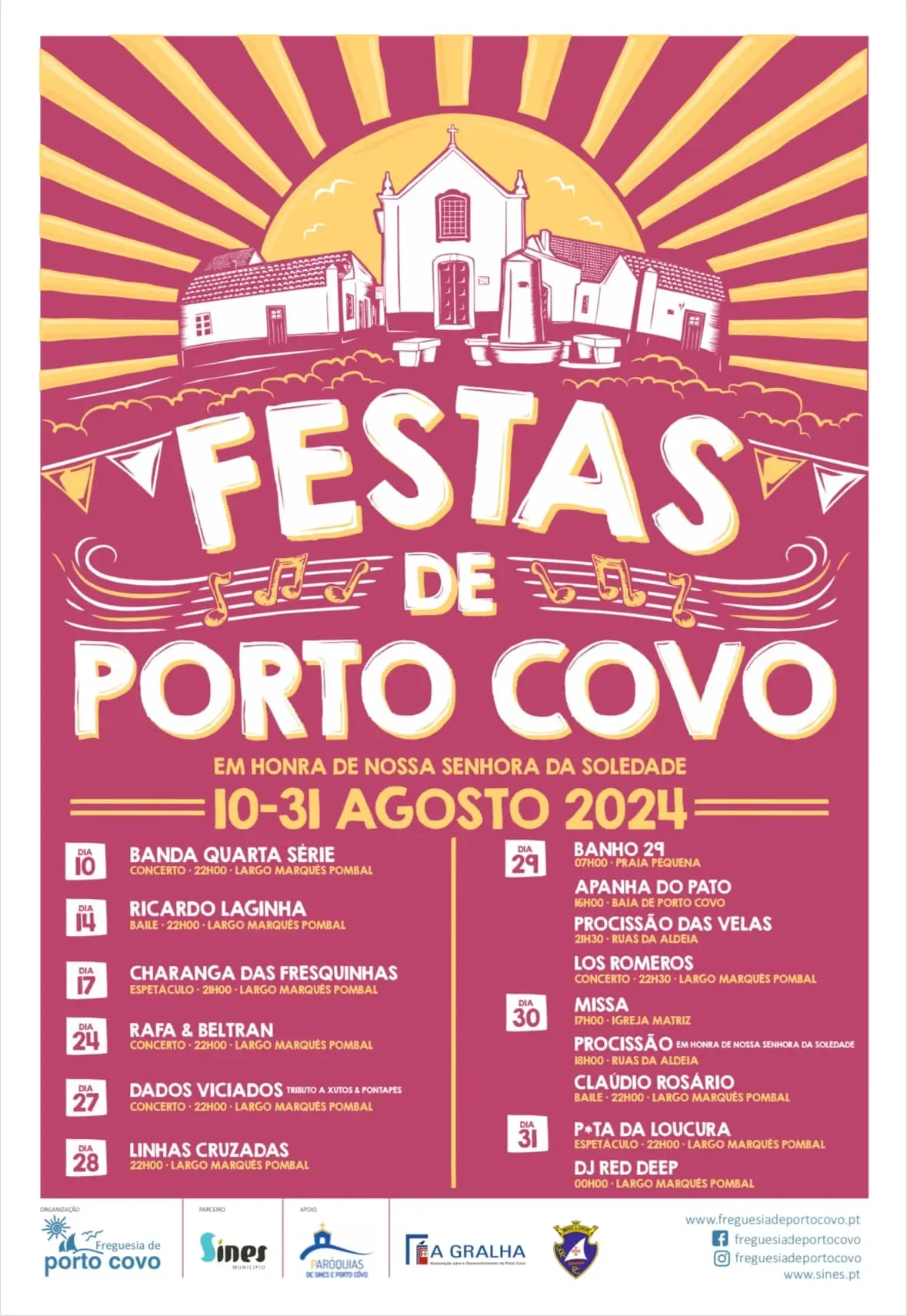 Cartaz Festas de Porto Covo 2024 - Sines