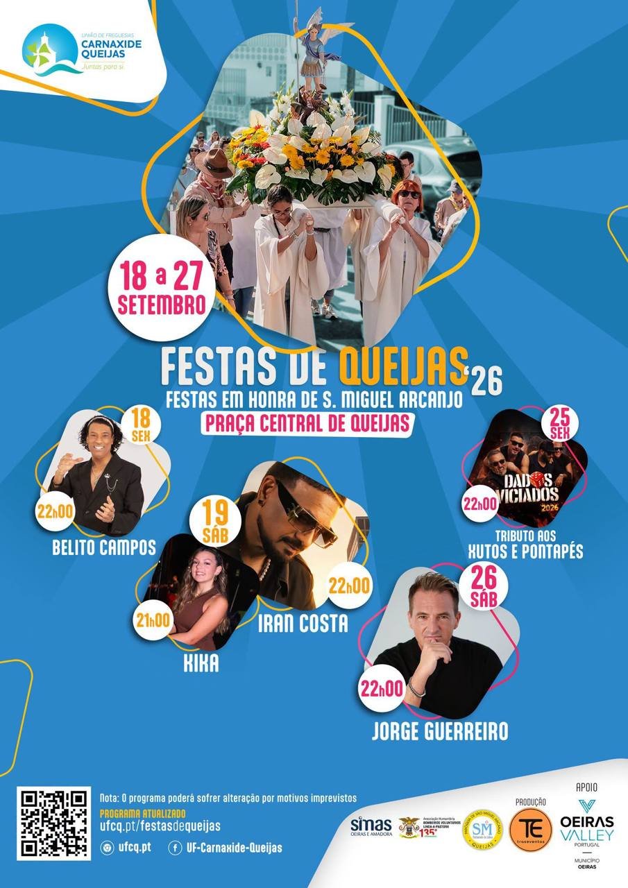 Cartaz Festas de Queijas 2026 - Queijas
