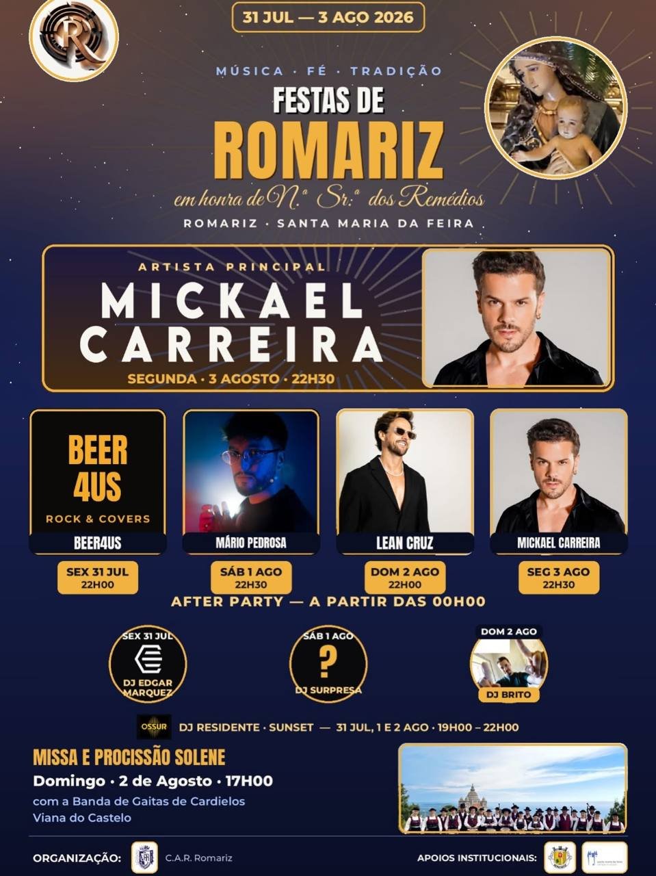 Cartaz Festas de Romariz 2026 - Romariz