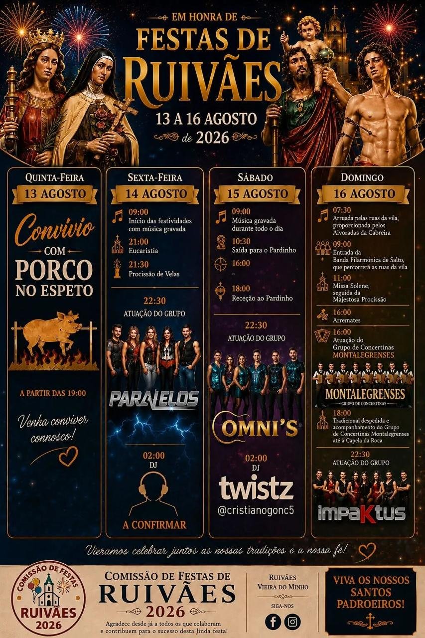 Cartaz Festas de Ruivães 2026 - Ruivães