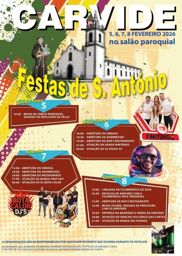 Cartaz Festas de S. António 2026 - Carvide