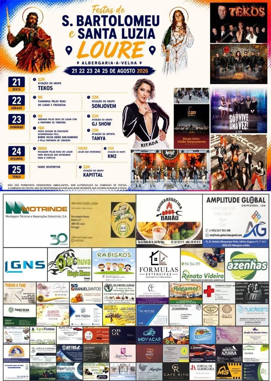 Cartaz Festas de S. Bartolomeu e Santa Luzia 2026 - Loure