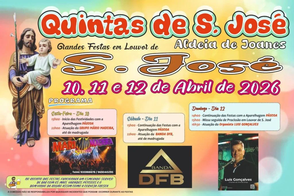 Cartaz Festas de S. José 2026 - Aldeia de Joanes