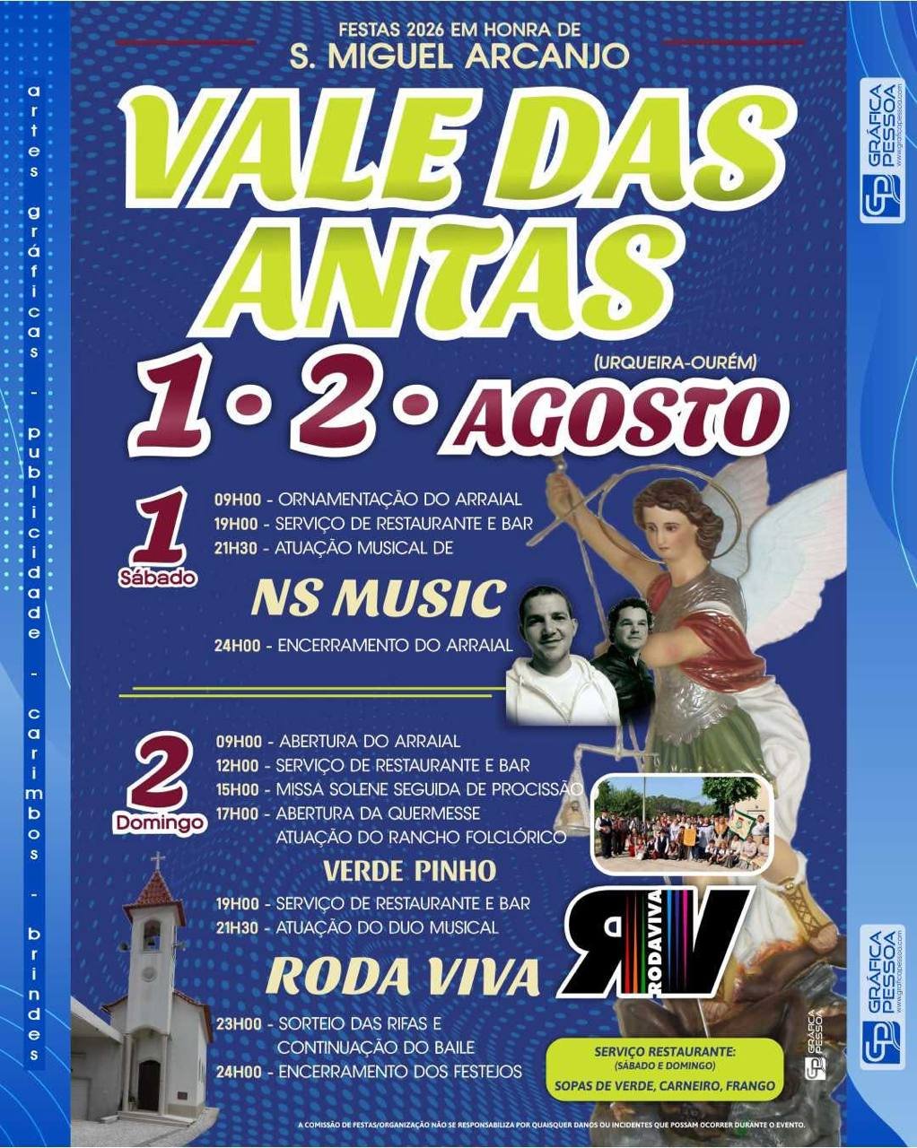 Cartaz Festas de S. Miguel Arcanjo 2026 - Vale das Antas