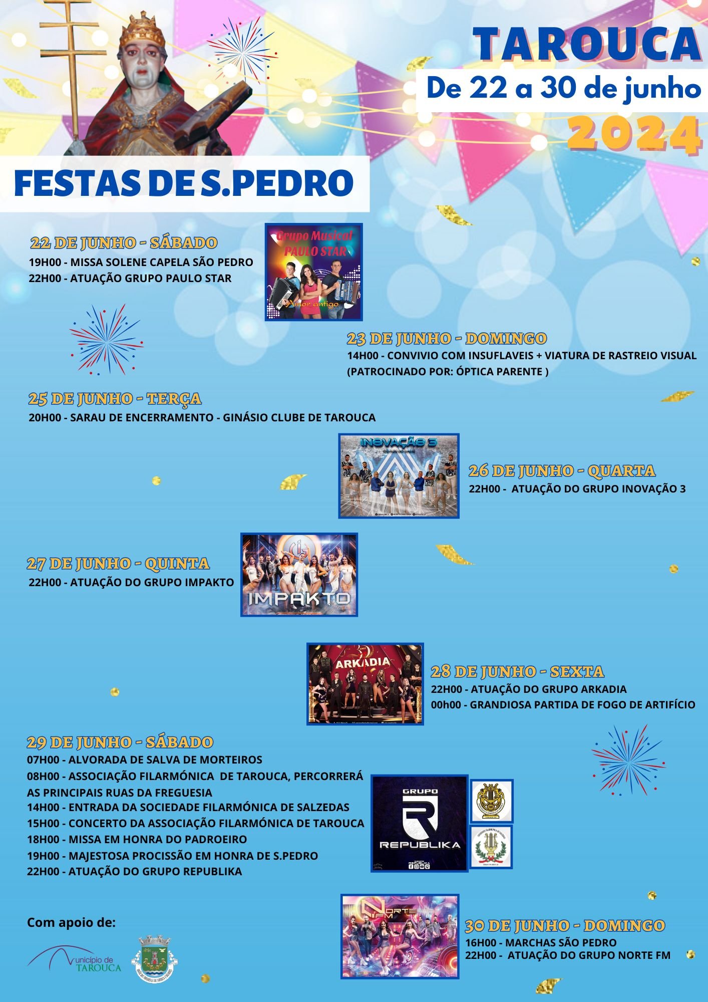 Cartaz Festas de S. Pedro 2024 - Tarouca