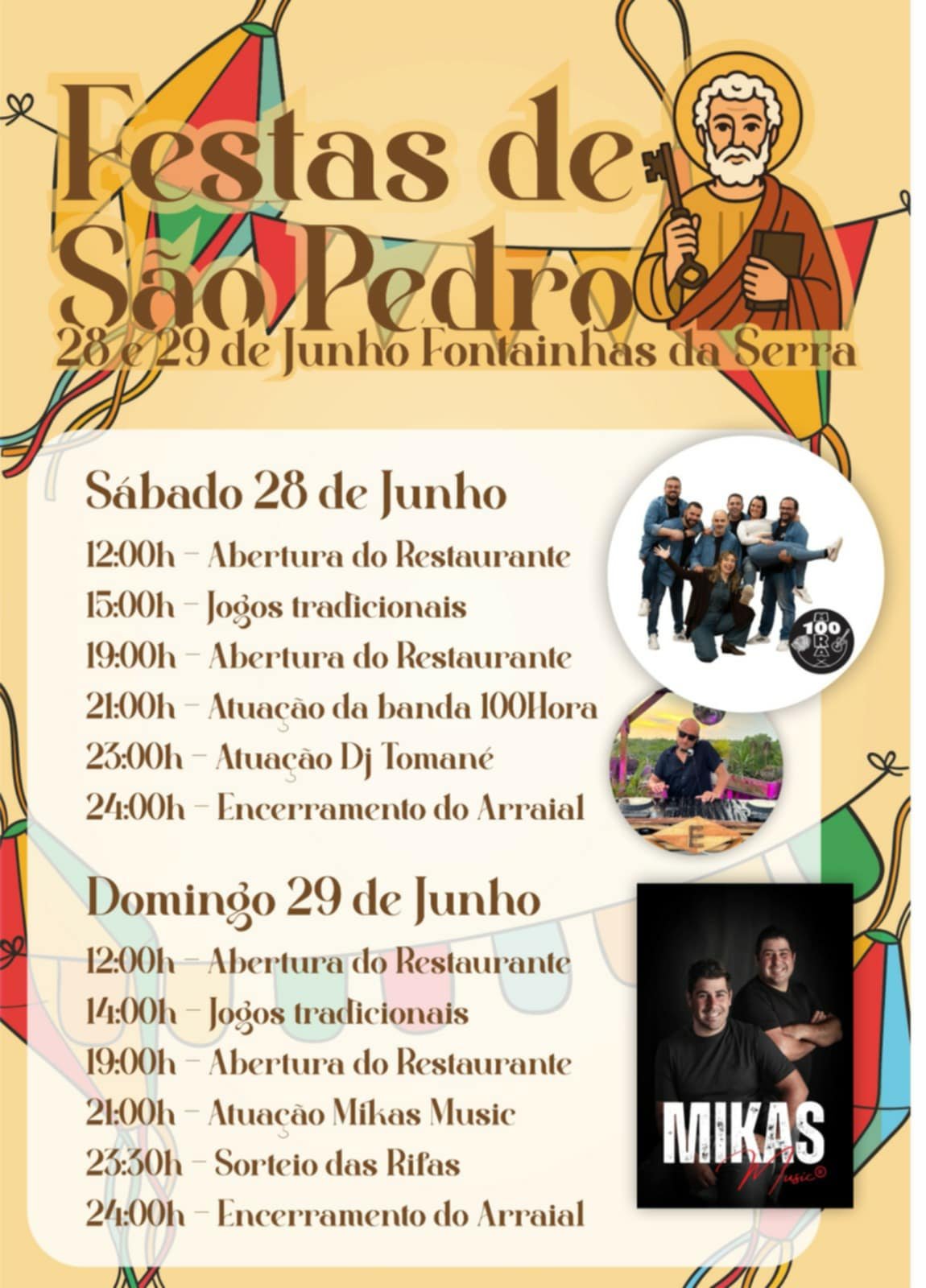 Cartaz Festas de S. Pedro 2025 - Fontainhas da Serra