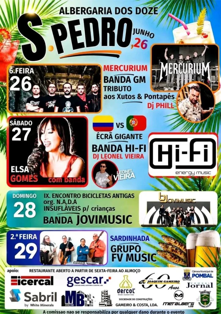 Cartaz Festas de S. Pedro 2026 - Albergaria dos Doze