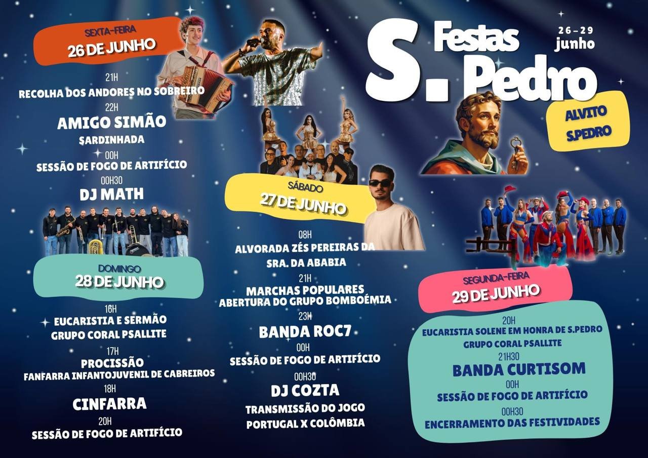 Cartaz Festas de S. Pedro 2026 - Alvito