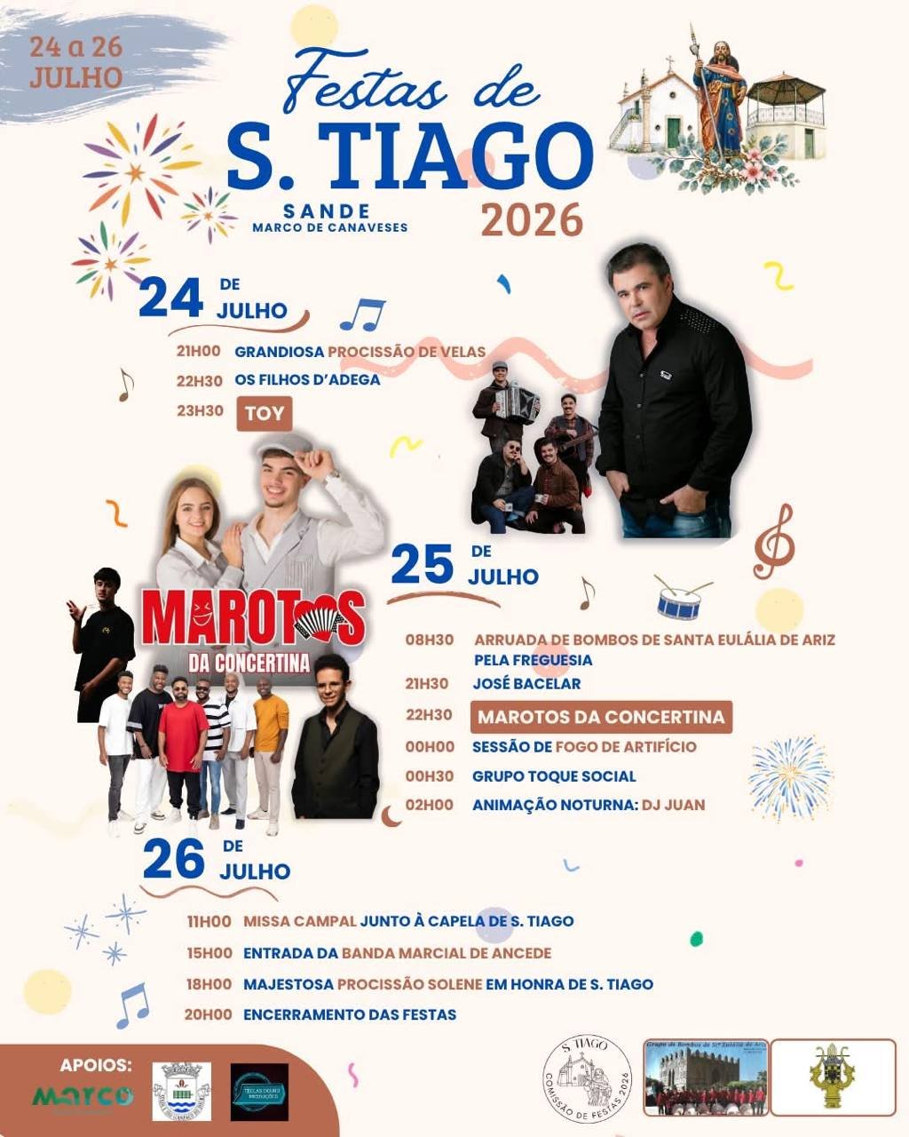Cartaz Festas de S. Tiago 2026 - Sande
