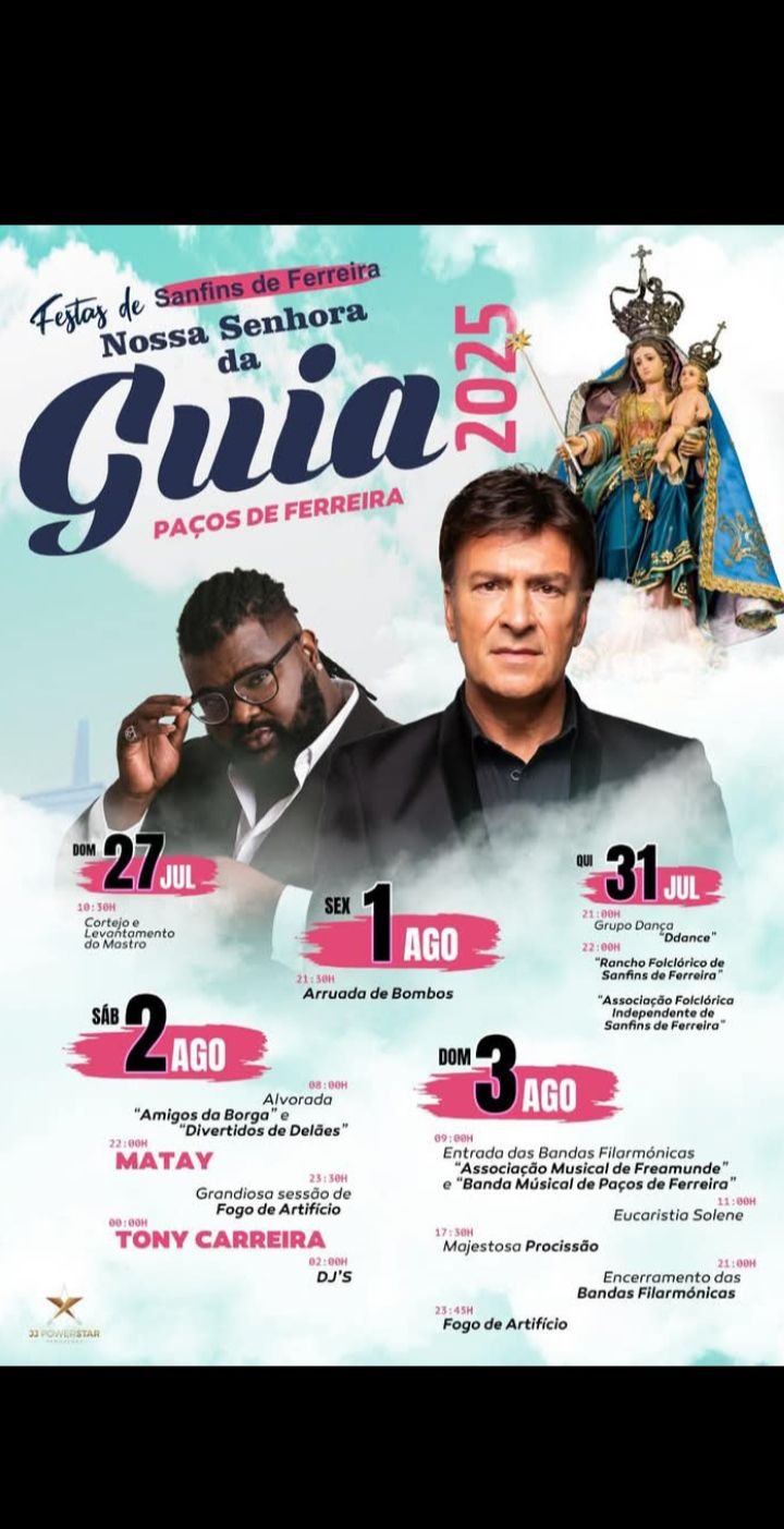 Cartaz Festas de Sanfins de Ferreira 2025 - Paços de Ferreira