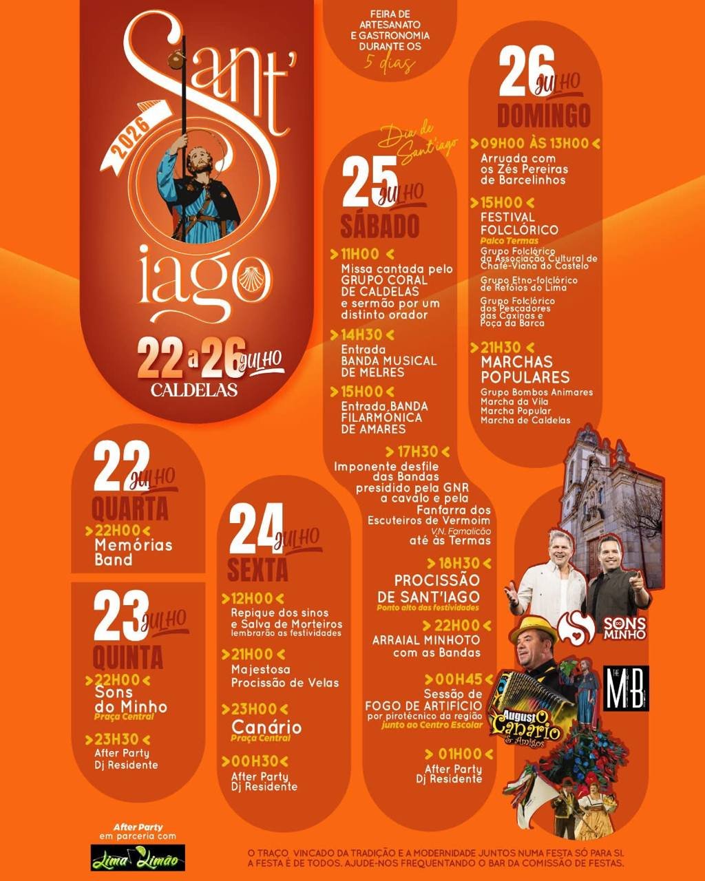 Cartaz Festas de Sant'Iago 2026 - Caldelas