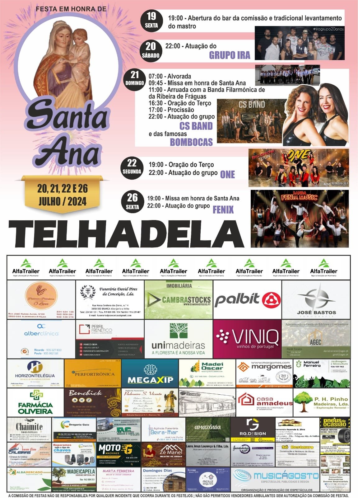 Cartaz Festas de Santa Ana 2024 - Telhadela