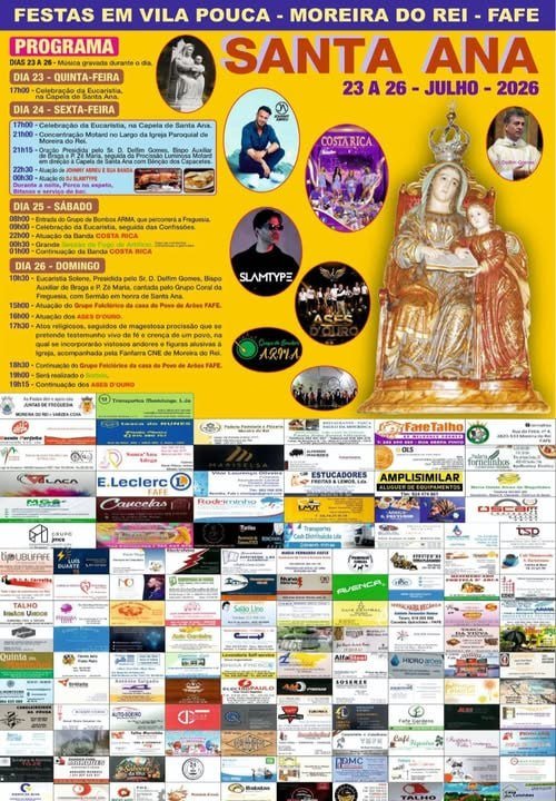 Cartaz Festas de Santa Ana 2026 - Vila Pouca