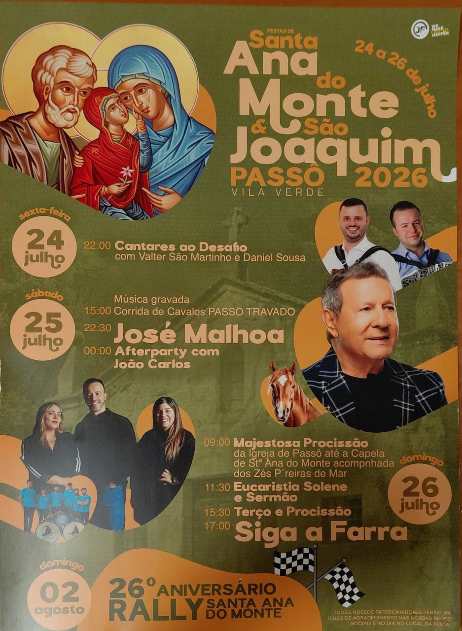 Cartaz Festas de Santa Ana do Monte e São Joaquim 2026 - Passô