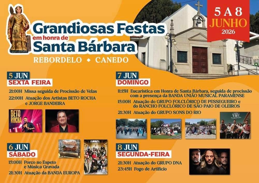 Cartaz Festas de Santa Bárbara 2026 - Rebordelo
