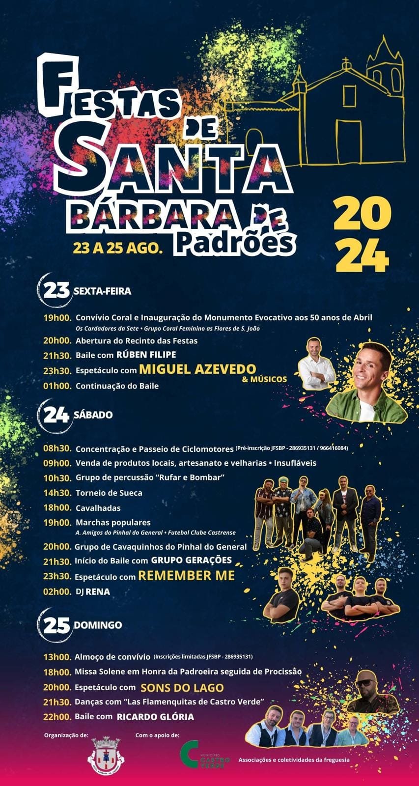 Cartaz Festas de Santa Bárbara de Padrões 2024 - Castro Verde