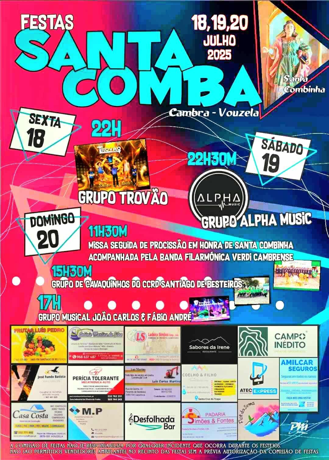 Cartaz Festas de Santa Comba 2025 - Vouzela