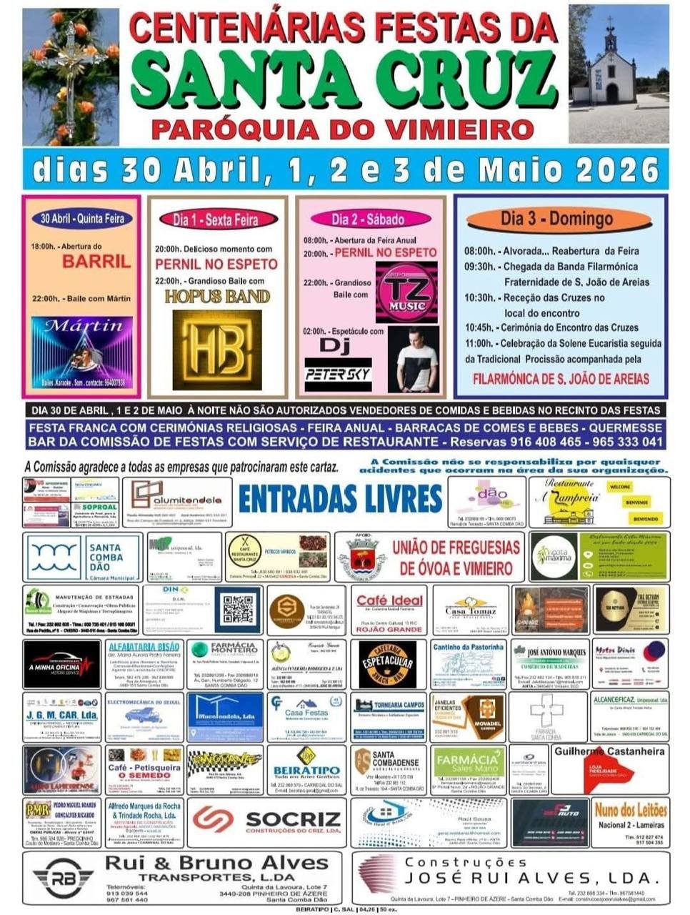 Cartaz Festas de Santa Cruz 2026 - Vimieiro