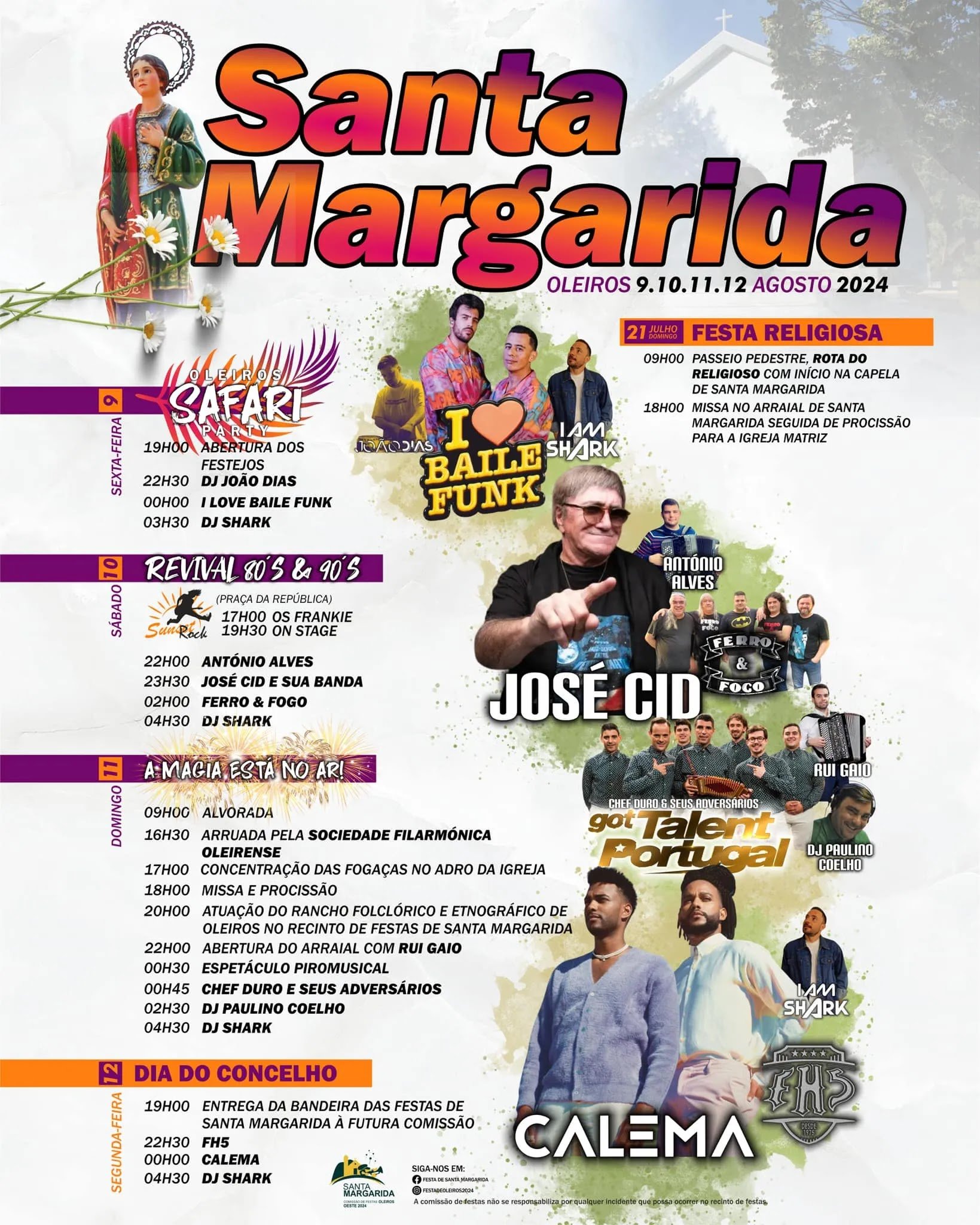 Cartaz Festas de Santa Margarida 2024 - Oleiros