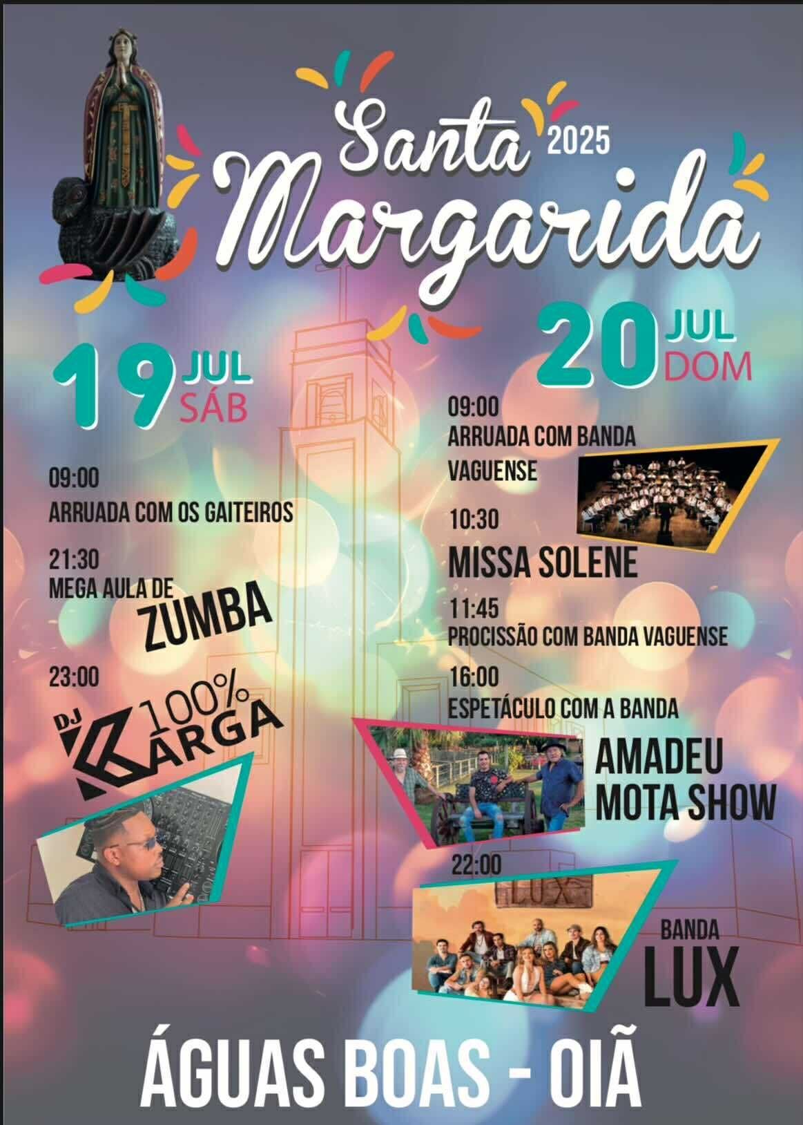 Cartaz Festas de Santa Margarida 2025 - Águas Boas