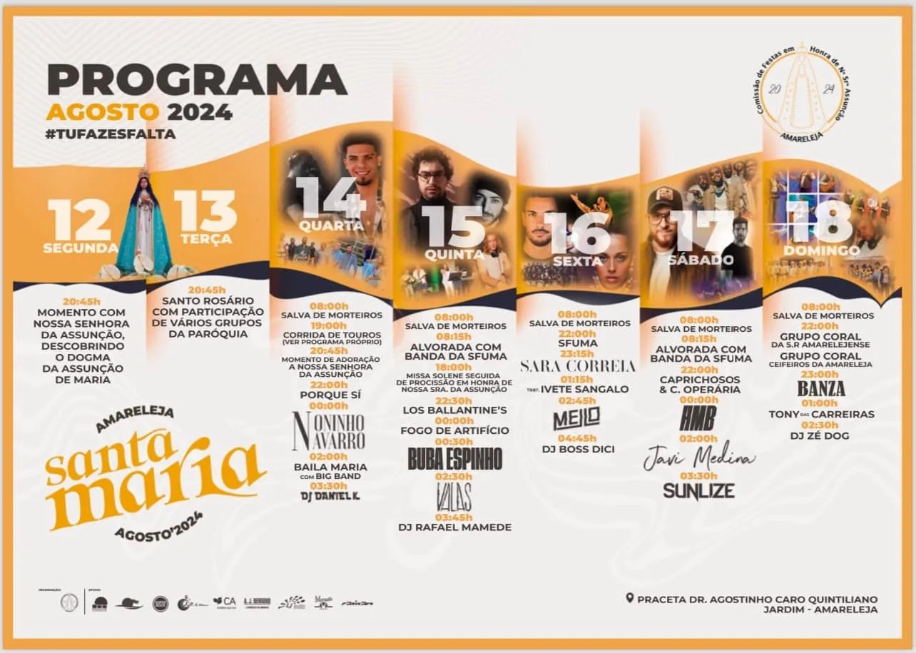 Cartaz Festas de Santa Maria 2024 - Amareleja