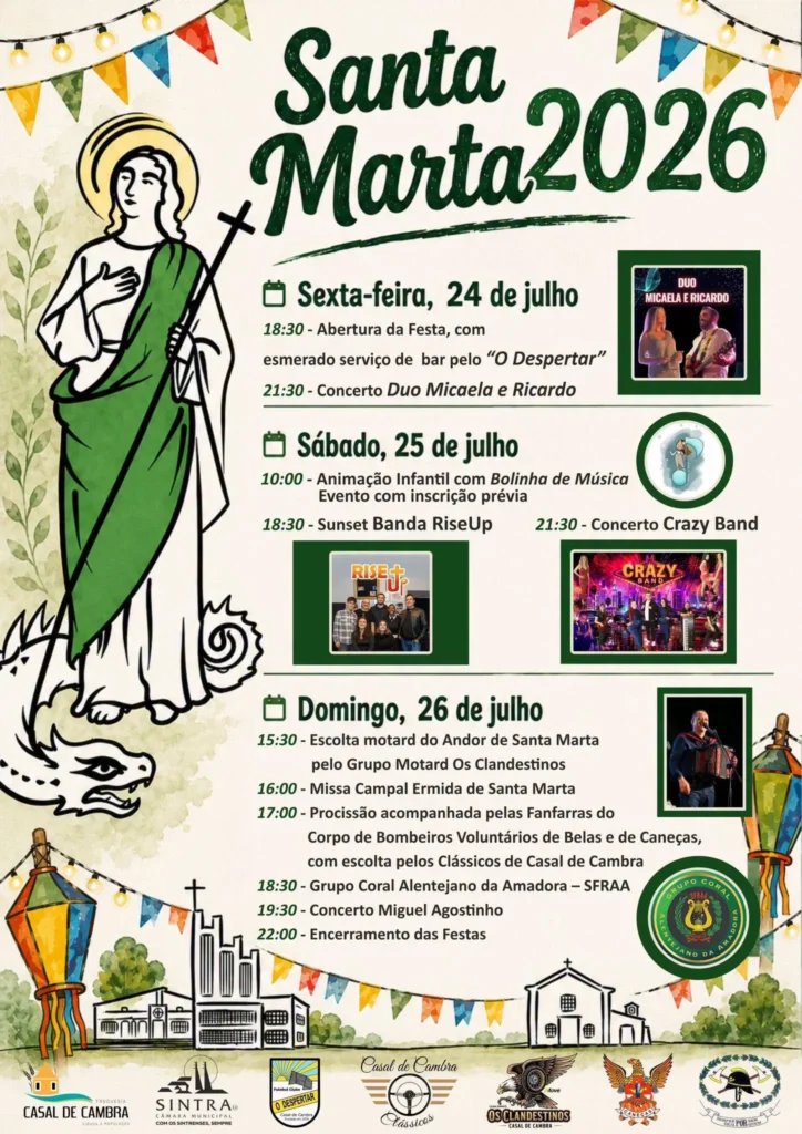 Cartaz Festas de Santa Marta 2026 - Casal de Cambra