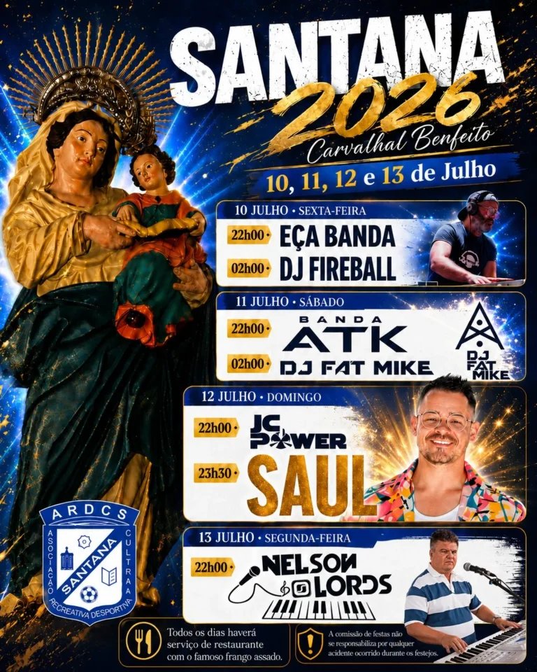 Cartaz Festas de Santana 2026 - Carvalhal Benfeito