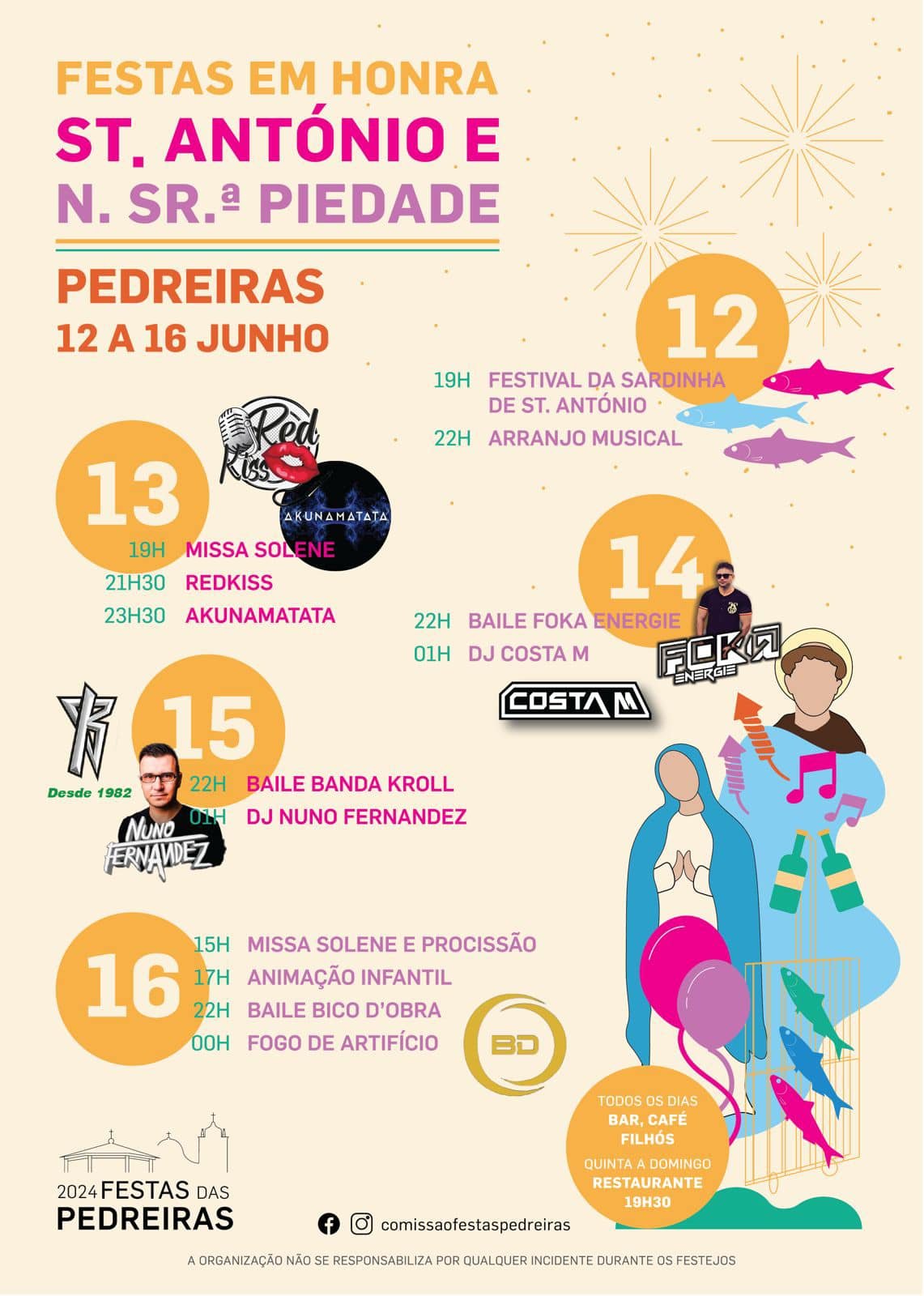 Cartaz Festas de Santo António 2024 - Pedreiras