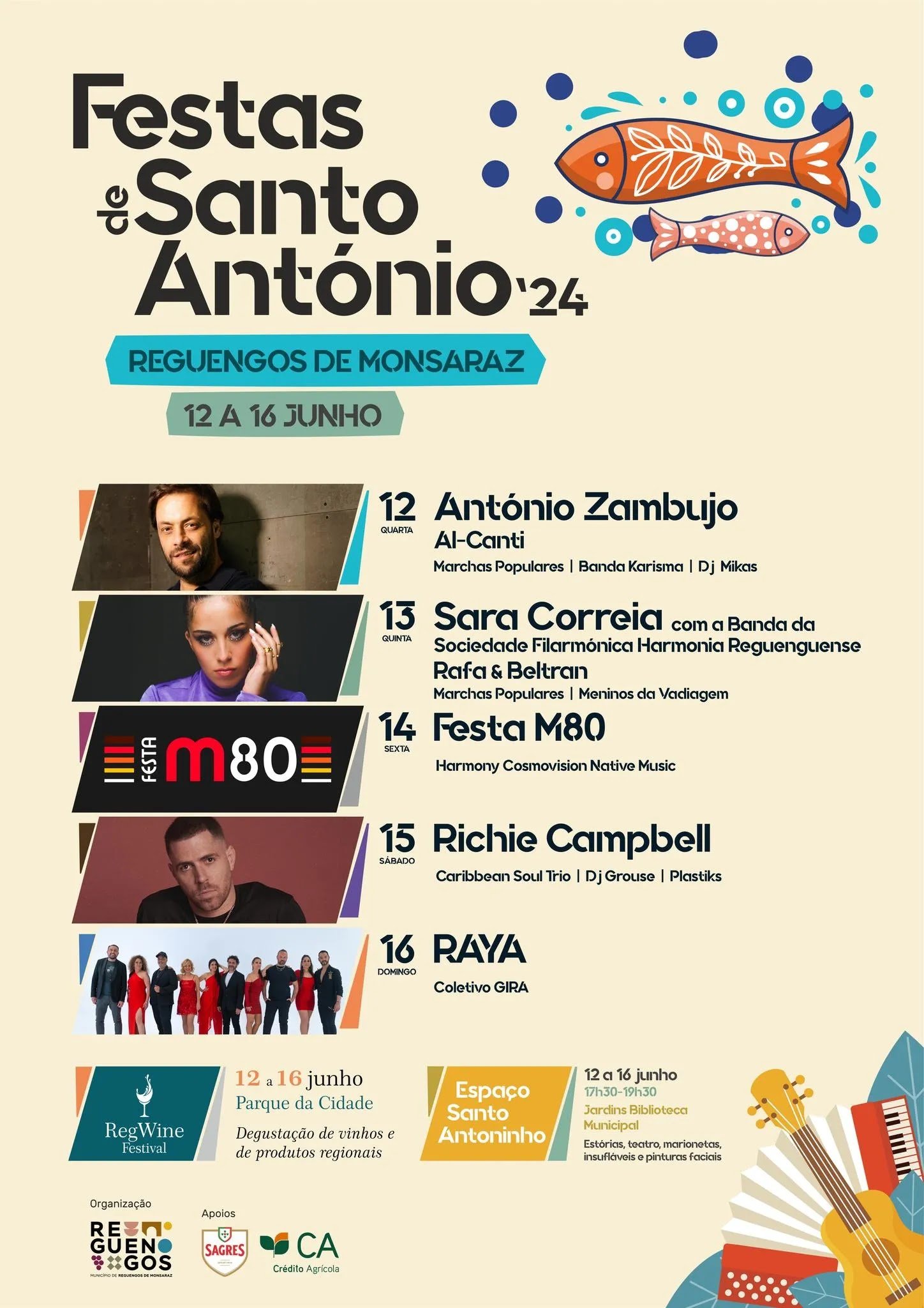 Cartaz Festas de Santo António 2024 - Reguengos de Monsaraz