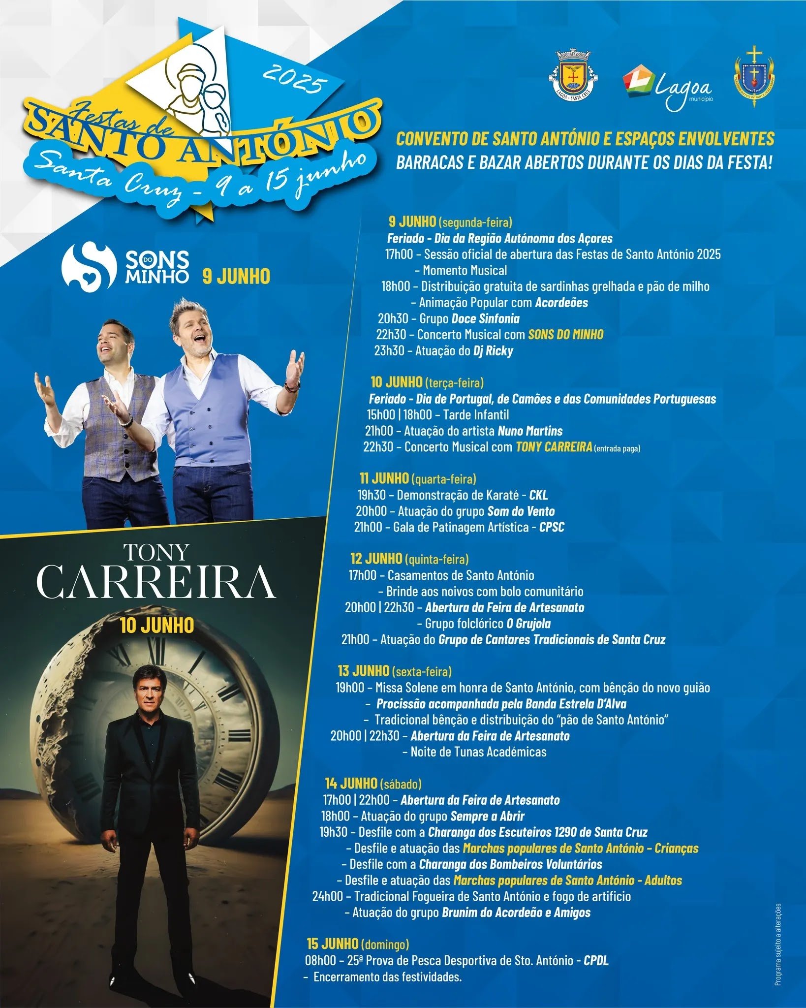 Cartaz Festas de Santo António 2025 - Lagoa