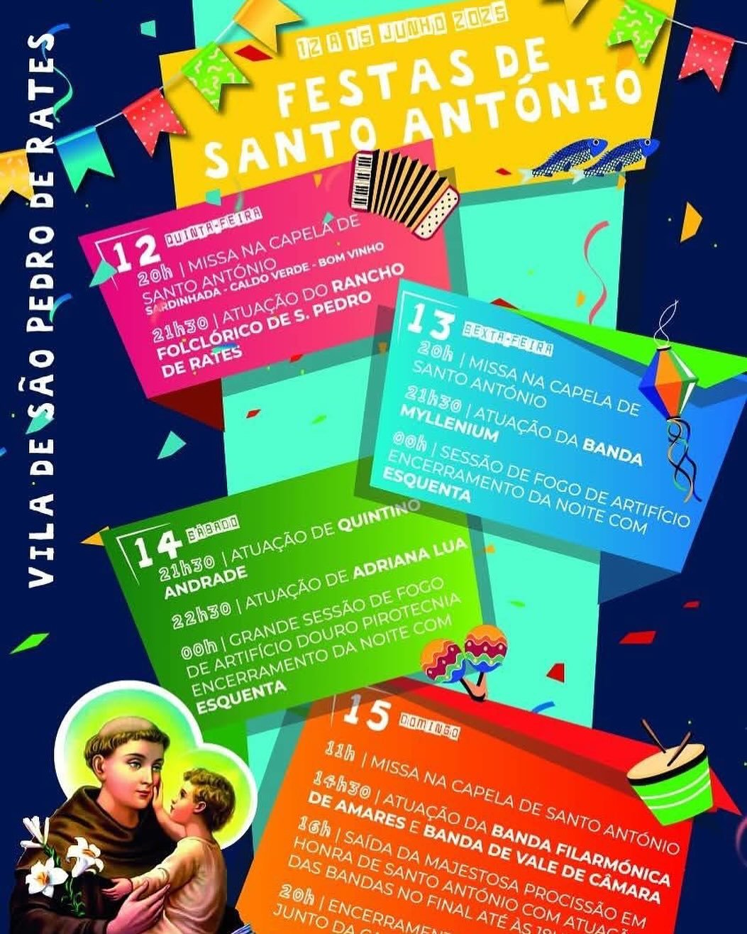 Cartaz Festas de Santo António 2025 - São Pedro de Rates