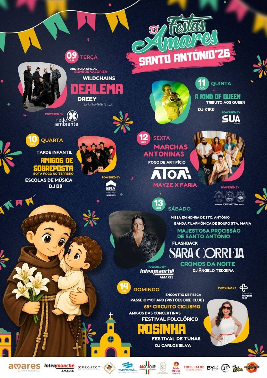 Cartaz Festas de Santo António 2026 - Amares