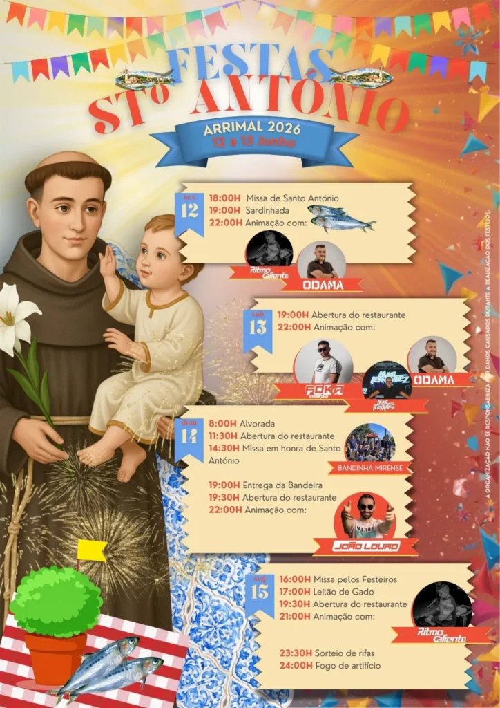 Cartaz Festas de Santo António 2026 - Arrimal