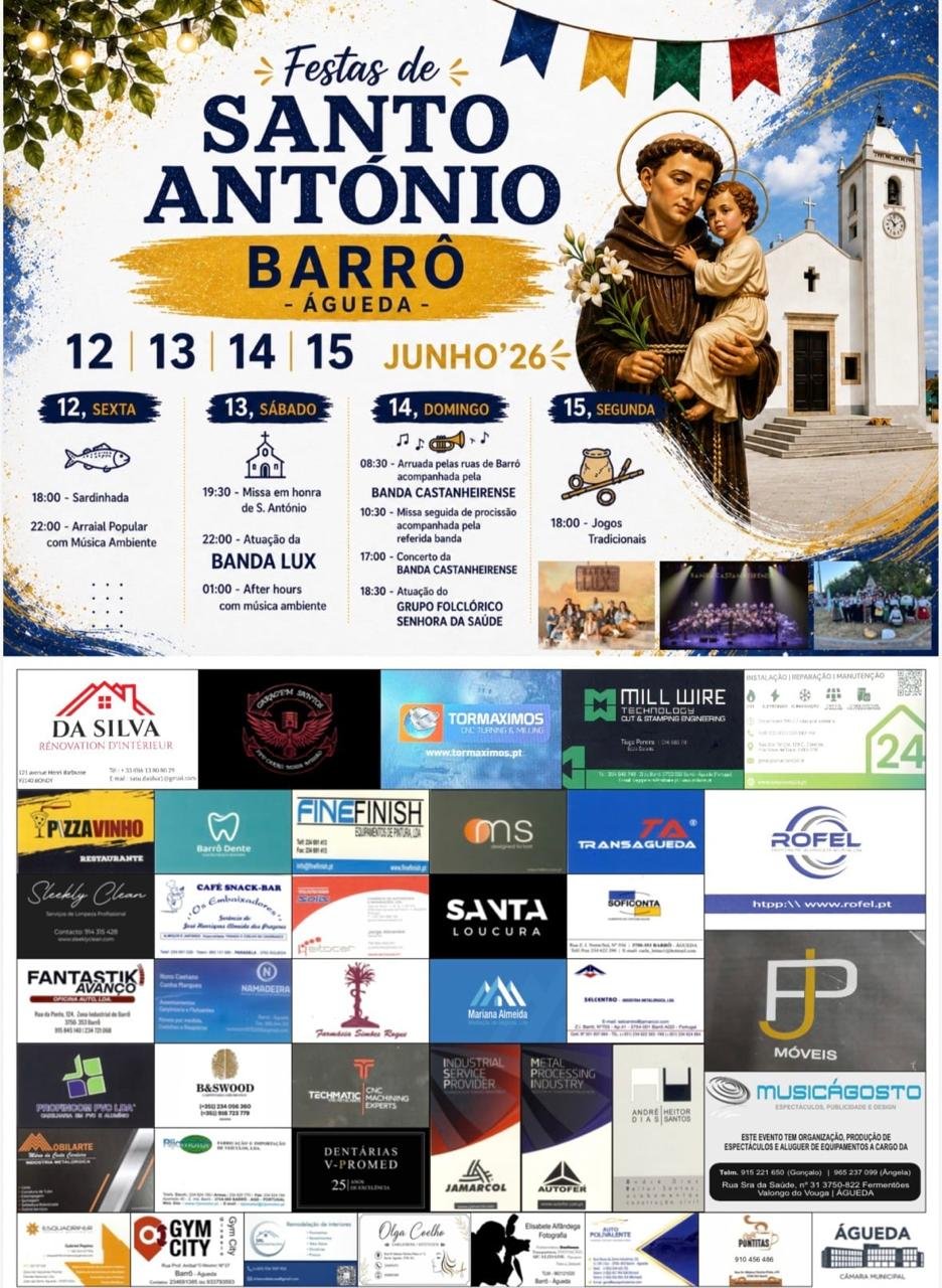 Cartaz Festas de Santo António 2026 - Barrô