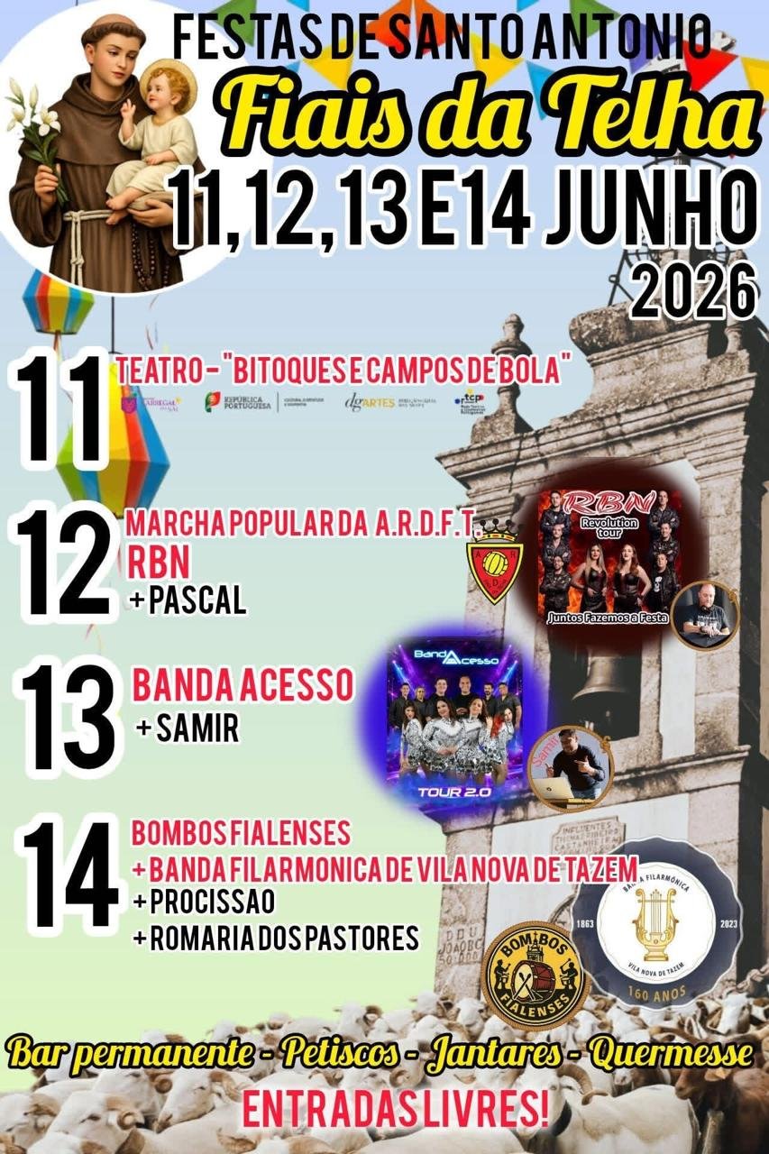 Cartaz Festas de Santo António 2026 - Fiais da Telha