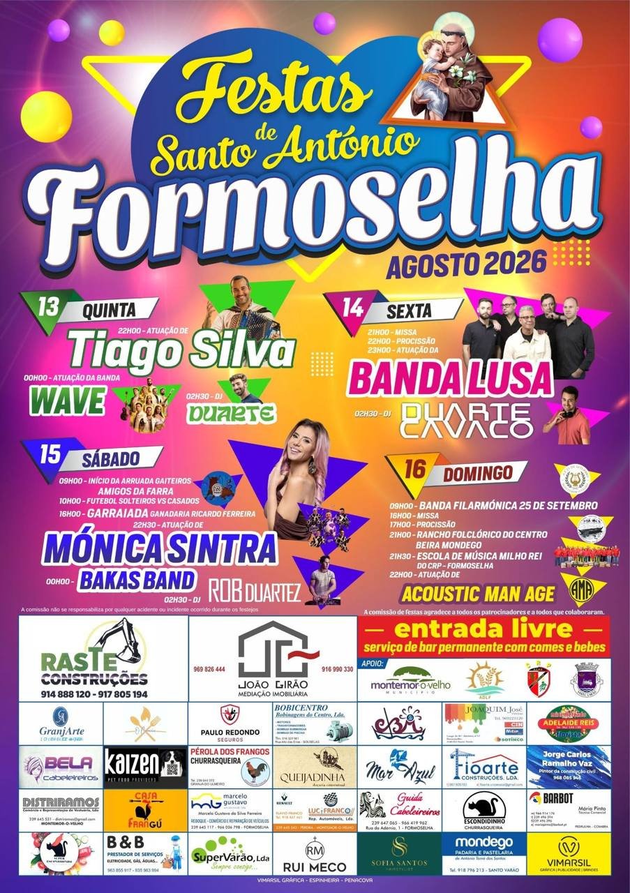 Cartaz Festas de Santo António 2026 - Formoselha