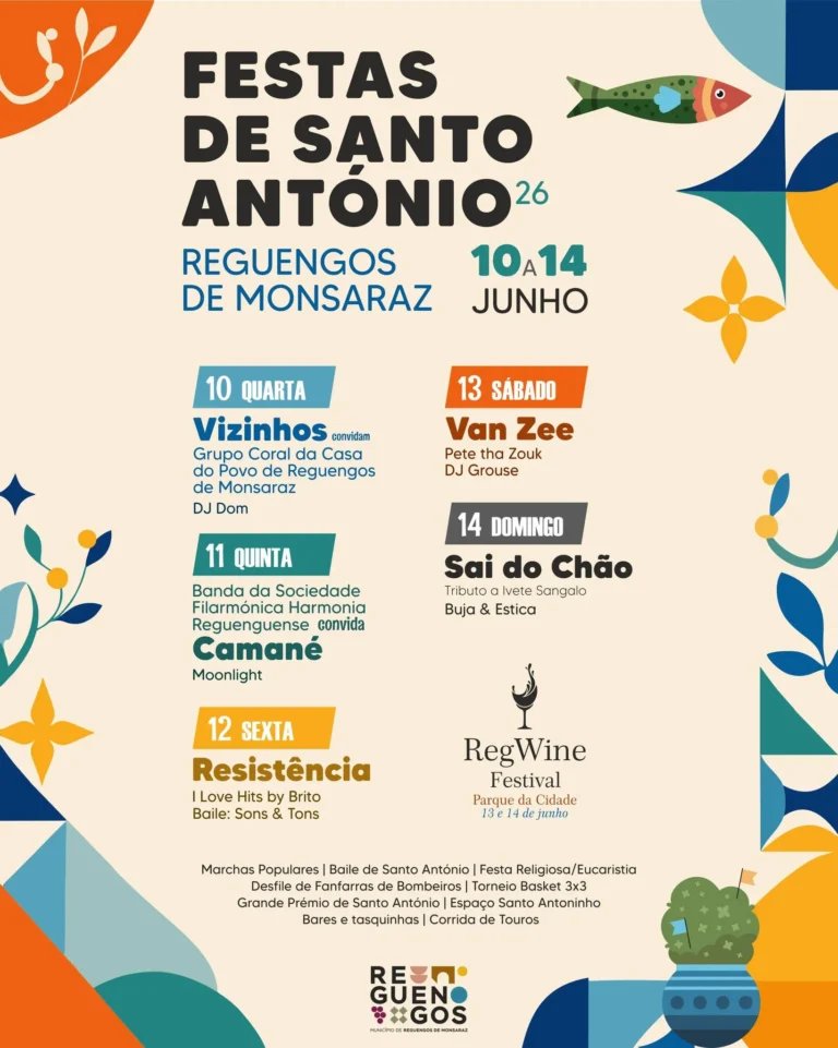 Cartaz Festas de Santo António 2026 - Reguengos de Monsaraz