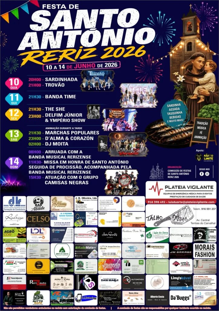 Cartaz Festas de Santo António 2026 - Reiriz