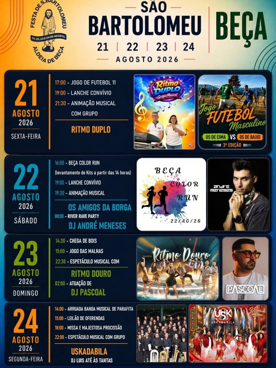 Cartaz Festas de São Bartolomeu 2026 - Beça