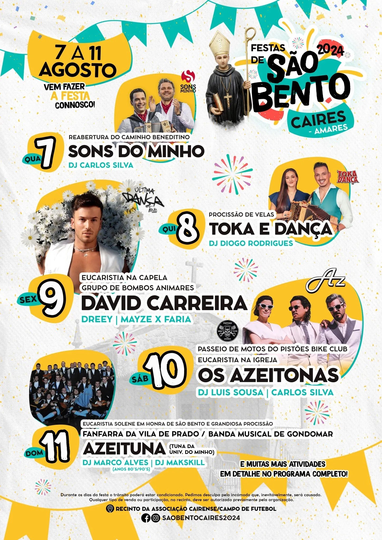 Cartaz Festas de São Bento 2024 - Caires
