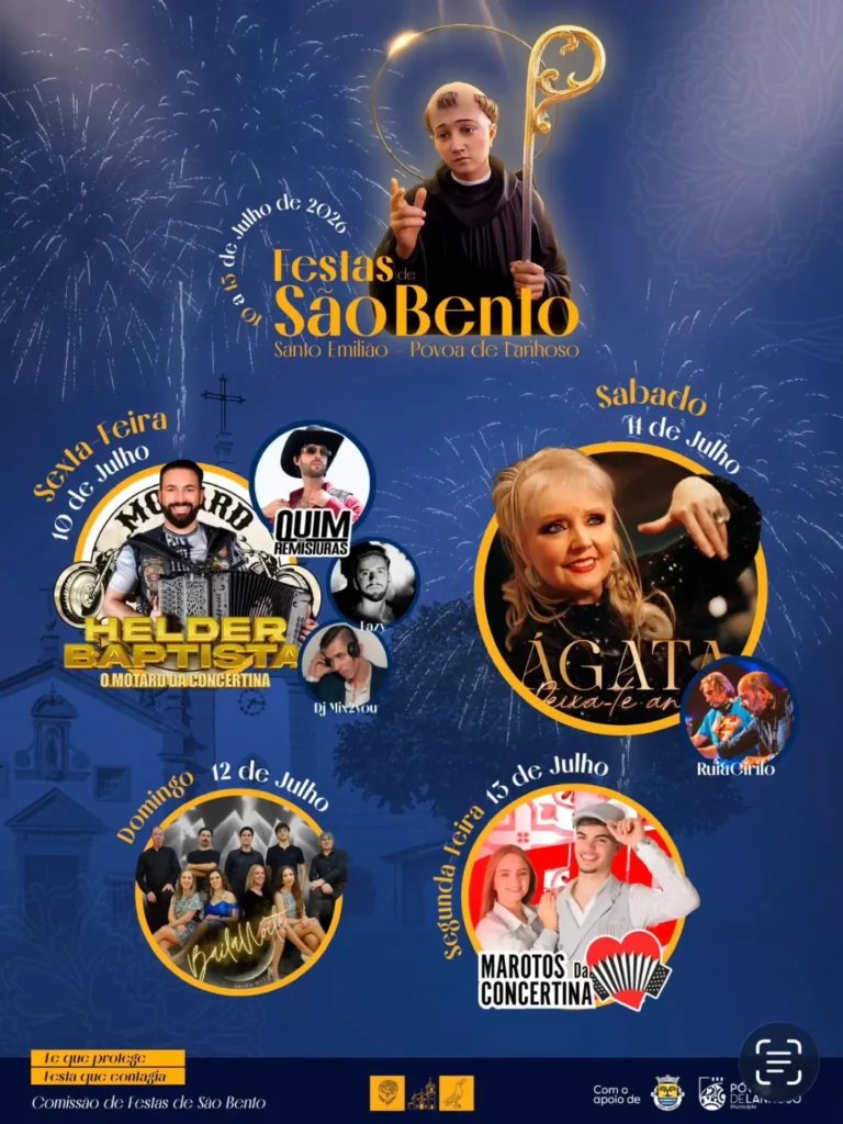Cartaz Festas de São Bento 2026 - Póvoa de Lanhoso