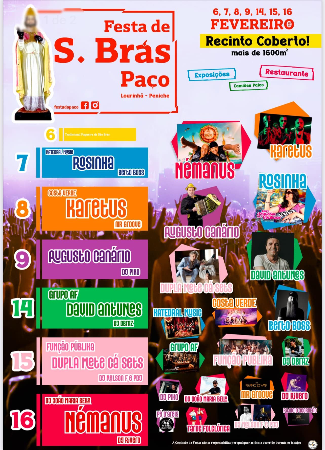 Cartaz Festas de São Brás 2025 - Paço