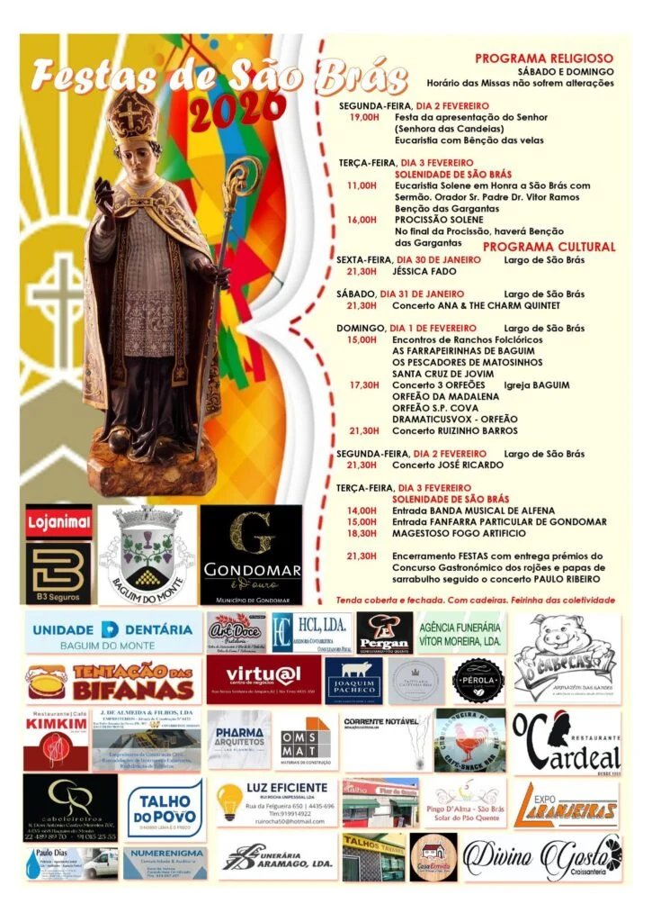 Cartaz Festas de São Brás 2026 - Bagunte