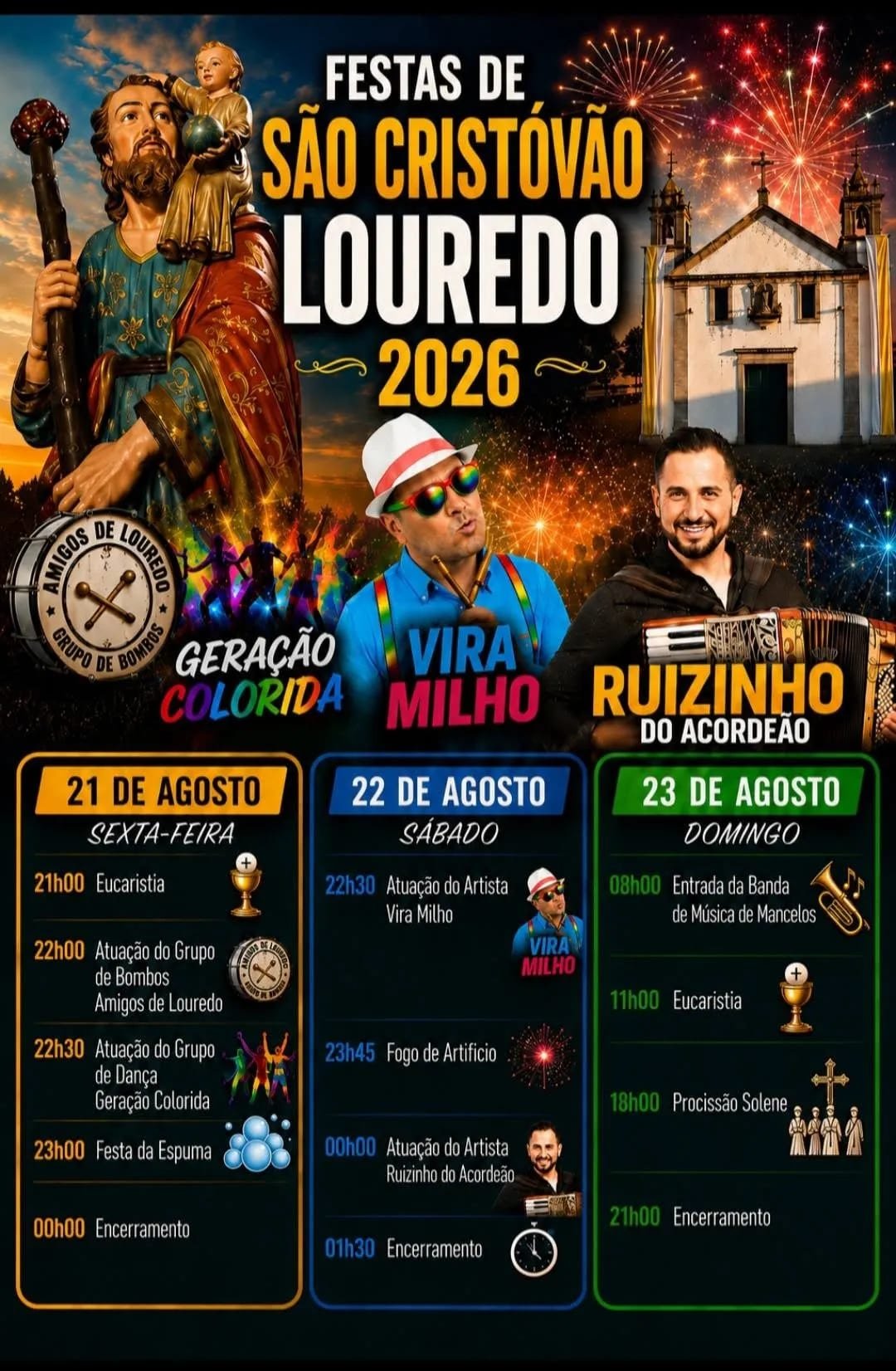 Cartaz Festas de São Cristóvão 2026 - Louredo