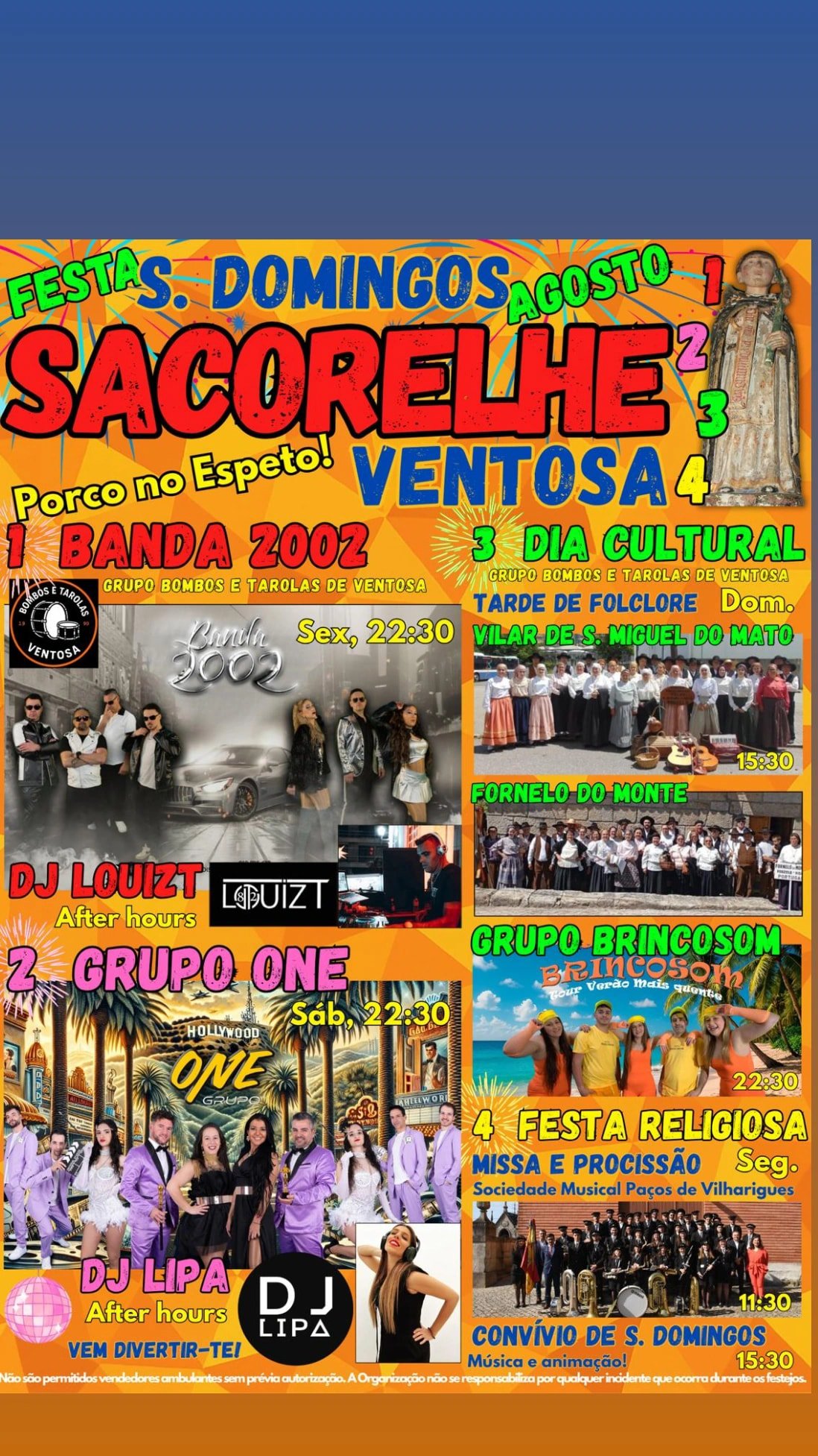 Cartaz Festas de São Domingos 2025 - Sacorelhe