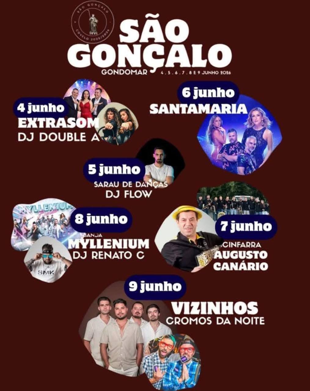 Cartaz Festas de São Gonçalo 2026 - Gondomar